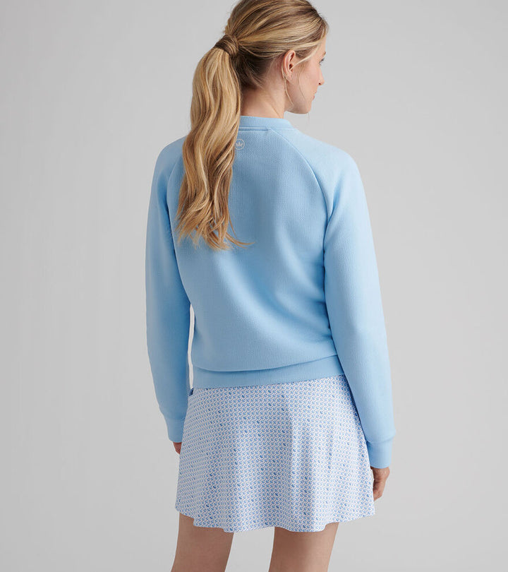 Peter Millar Womens Lumi-Knit Performance Crewneck - BLUE SOUND