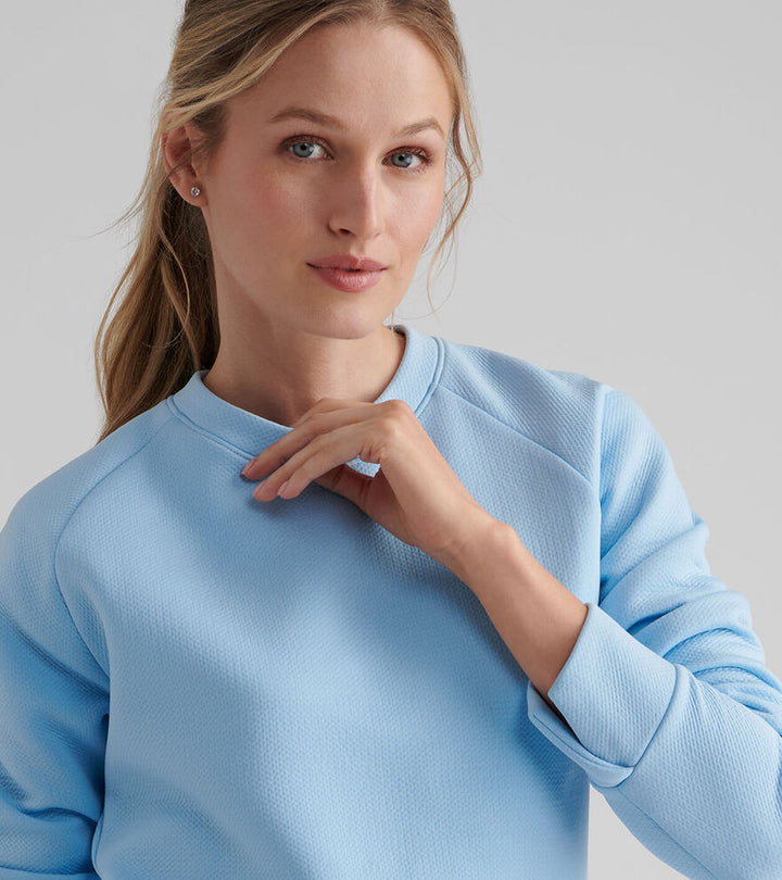 Peter Millar Womens Lumi-Knit Performance Crewneck - BLUE SOUND