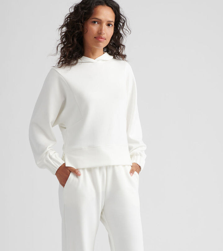 Peter Millar Womens Flora Knit Hoodie - SOFT WHITE