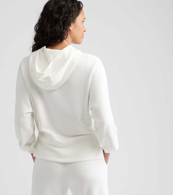 Peter Millar Womens Flora Knit Hoodie - SOFT WHITE