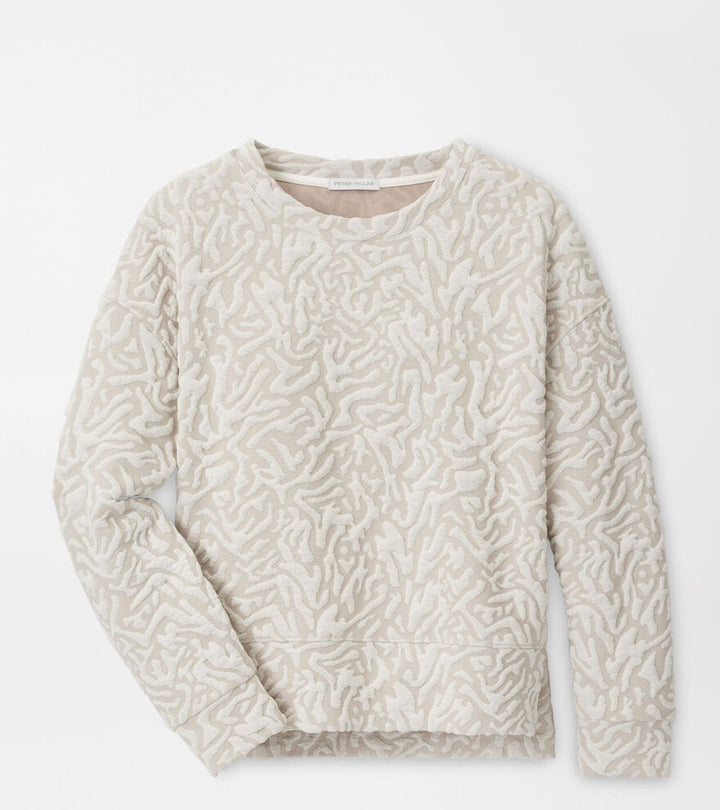 Peter Millar Womens Flora Knit Jacquard Crewneck - PEBBLE