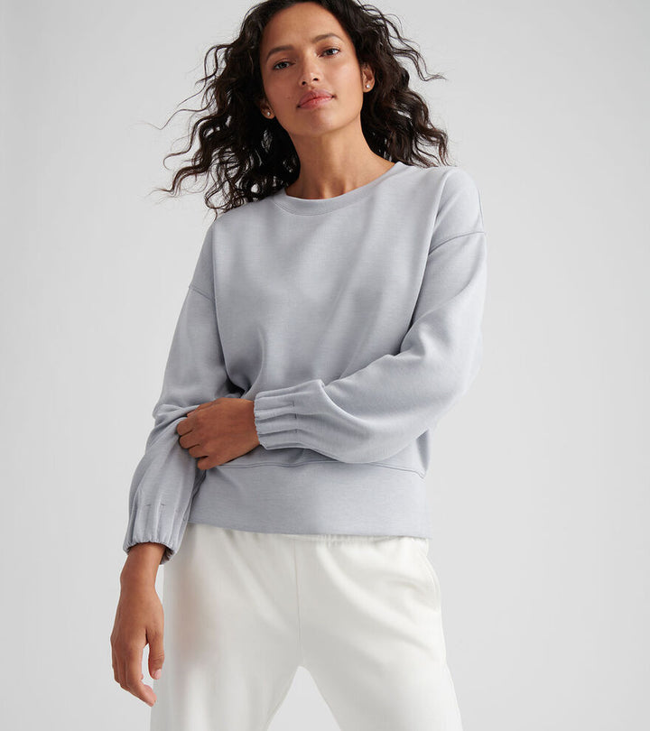 Peter Millar Womens Flora Knit Mélange Crewneck - LIGHT GREY