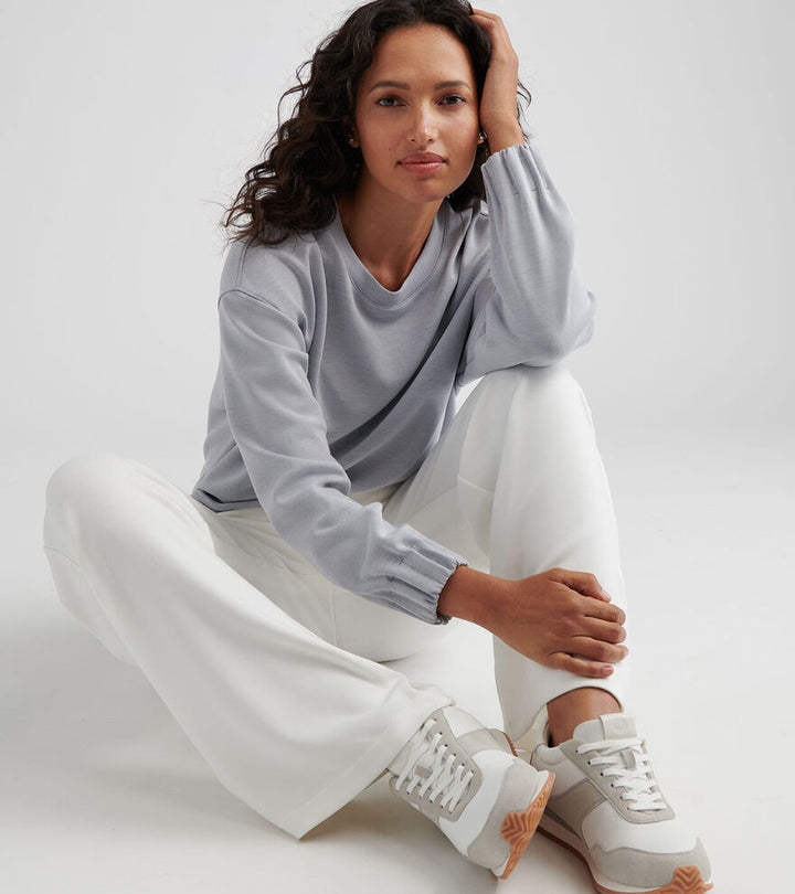 Peter Millar Womens Flora Knit Mélange Crewneck - LIGHT GREY