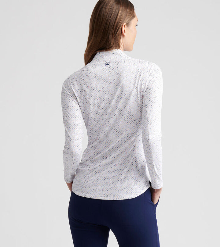 Peter Millar Womens Final Touch Lightweight Long Sleeve Zip Sun Shirt - MULTI COLOR