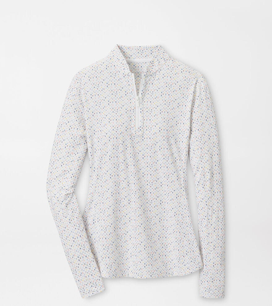 Peter Millar Womens Final Touch Lightweight Long Sleeve Zip Sun Shirt - MULTI COLOR