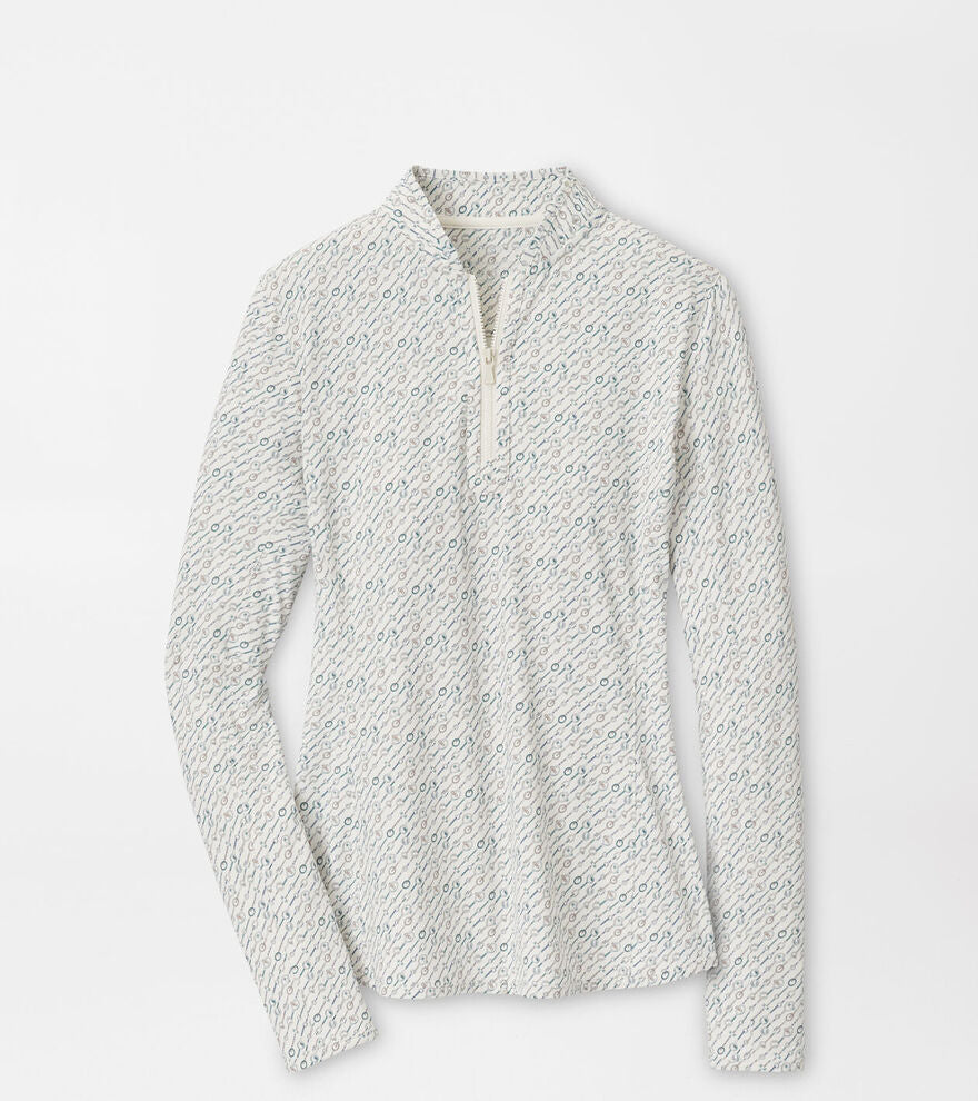 Peter Millar Womens Social Club Lightweight Zip Sun Shirt - IVORY