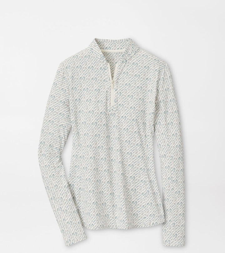 Peter Millar Womens Social Club Lightweight Zip Sun Shirt - IVORY