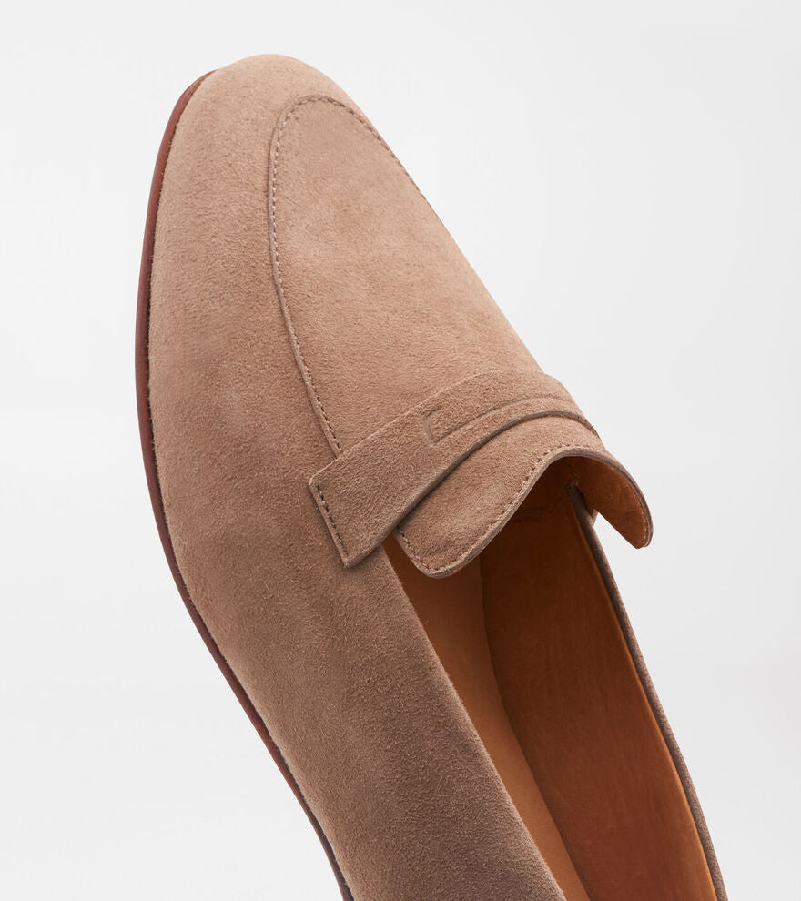 Peter Millar Womens Amble Suede Penny Loafer - FALLEN LEAF