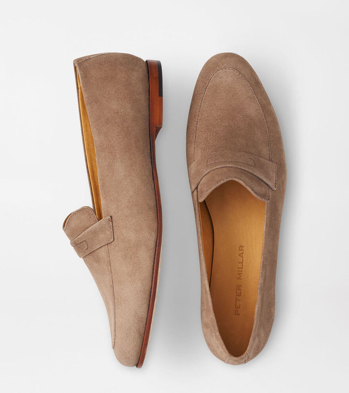 Peter Millar Womens Amble Suede Penny Loafer - FALLEN LEAF