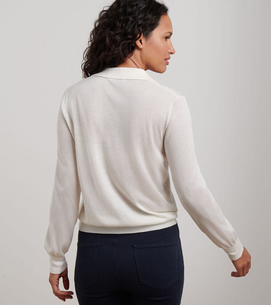 Peter Millar Women's Corinne Collared Sweater - IVORY