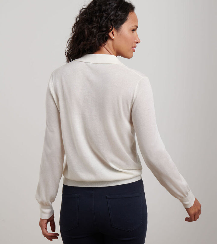 Peter Millar Women's Corinne Collared Sweater - IVORY
