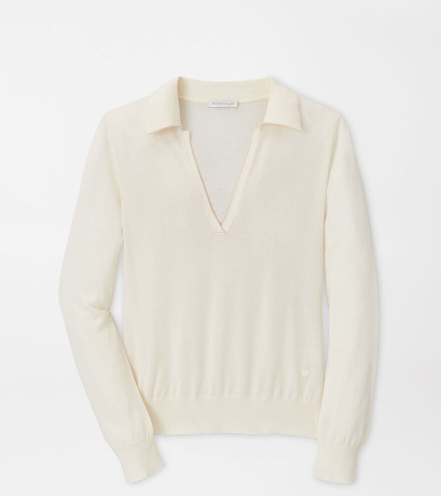 Peter Millar Women's Corinne Collared Sweater - IVORY
