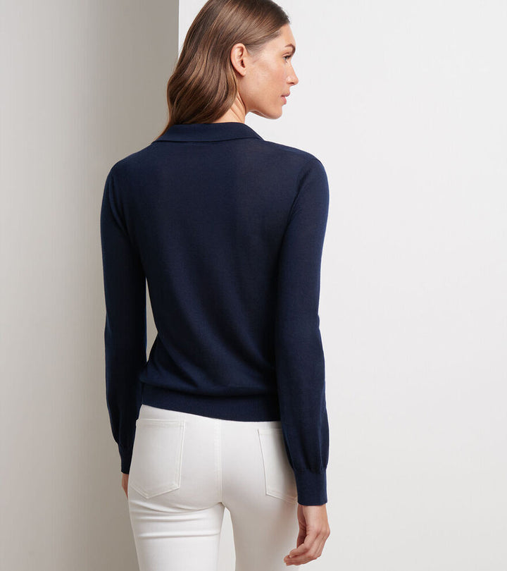 Peter Millar Women's Corinne Collared Sweater - NAVY
