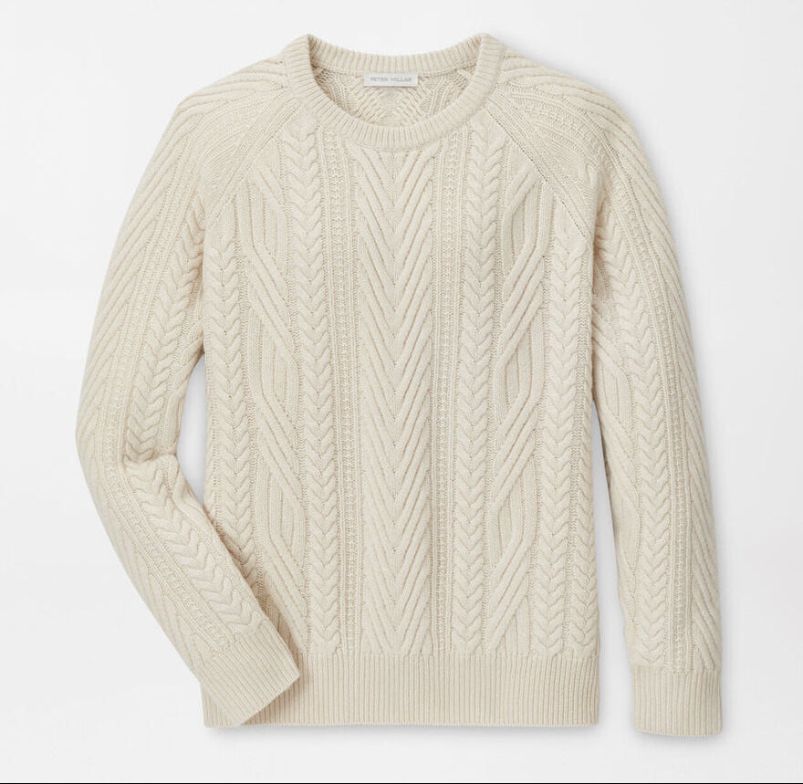 Peter Millar Women's Bennett Cable Knit Crew Sweater - IVORY