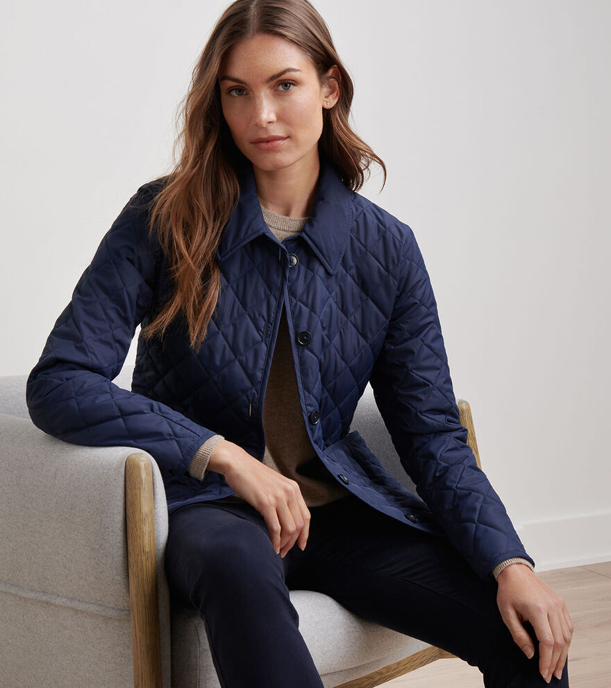 Peter Millar Women's Blythe Diamond Quilted Travel Jacket - NAVY