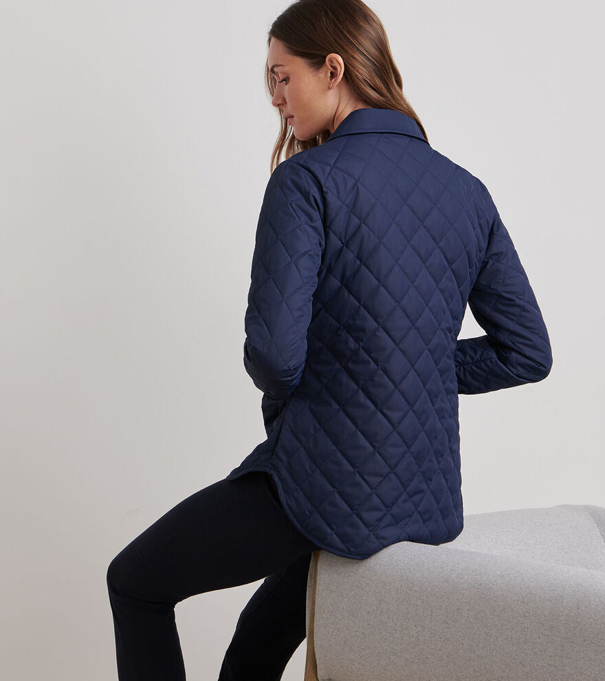 Peter Millar Women's Blythe Diamond Quilted Travel Jacket - NAVY
