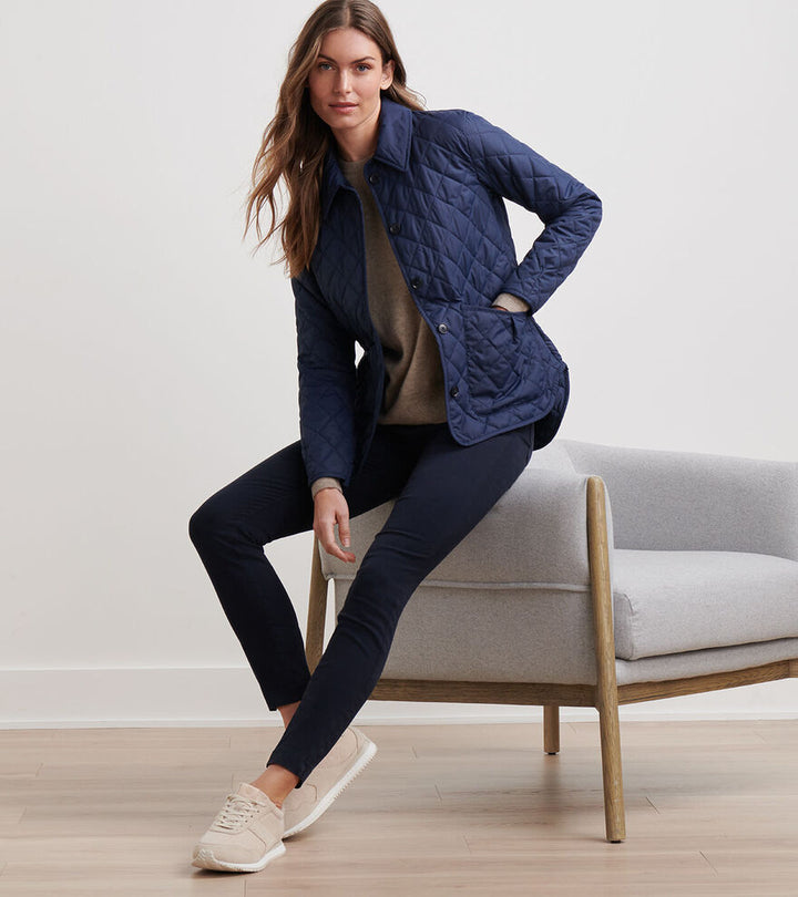 Peter Millar Women's Blythe Diamond Quilted Travel Jacket - NAVY