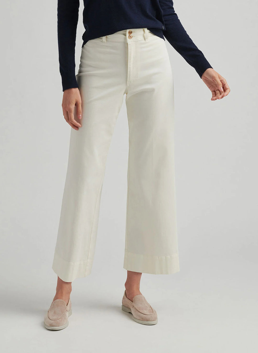 Peter Millar Karlie Stretch Sateen Wide Leg Pant - Ivory
