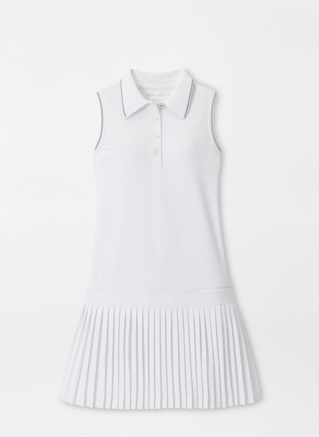 Peter Millar Womens Mckane Drop Waist Pleated Dress - White