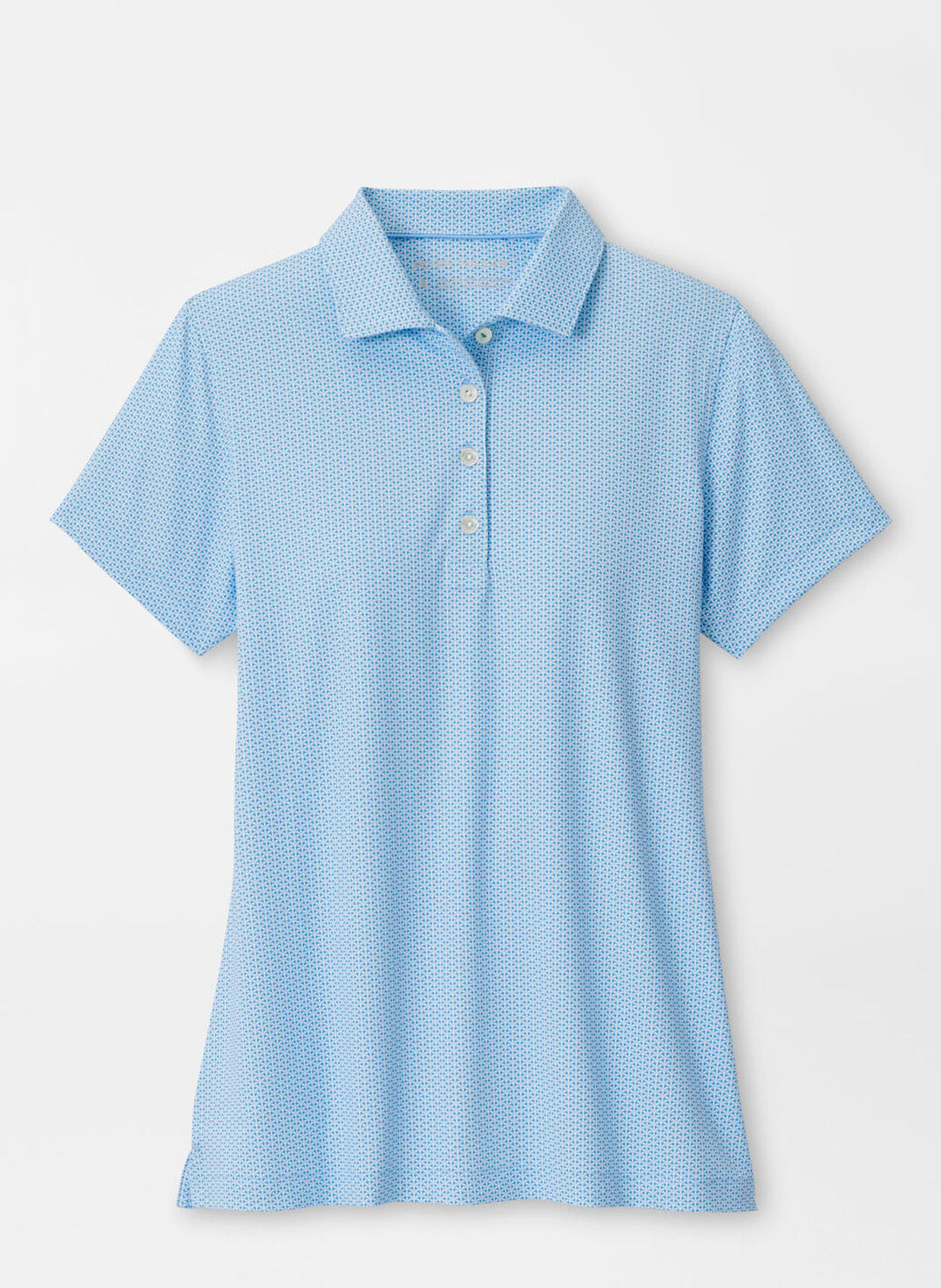 Peter Millar Womens Trillium Neat Short-Sleeve Button Polo - Cottage Blue