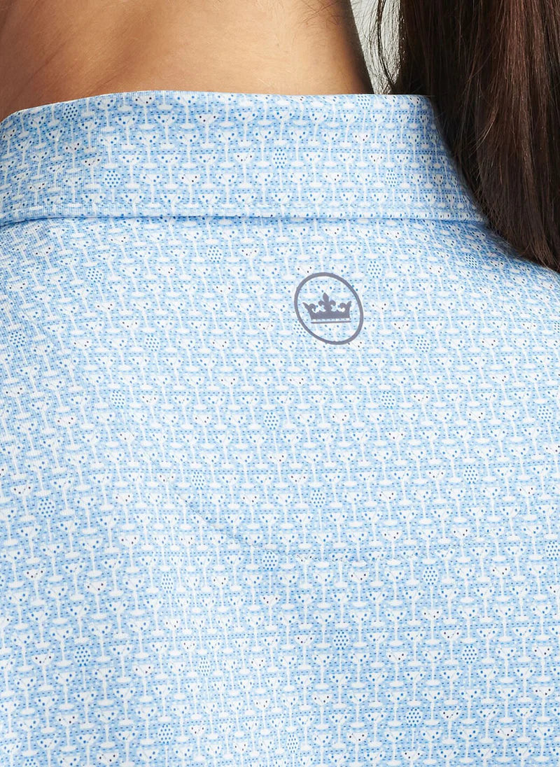 Peter Millar Women's MAR-TEE-NI BREAK Short-Sleeve Button Polo - SAPPHIRE