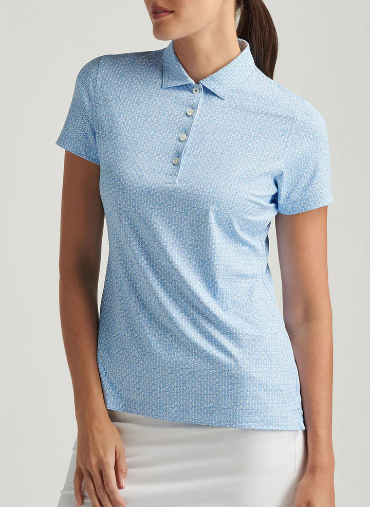 Peter Millar Women's MAR-TEE-NI BREAK Short-Sleeve Button Polo - SAPPHIRE