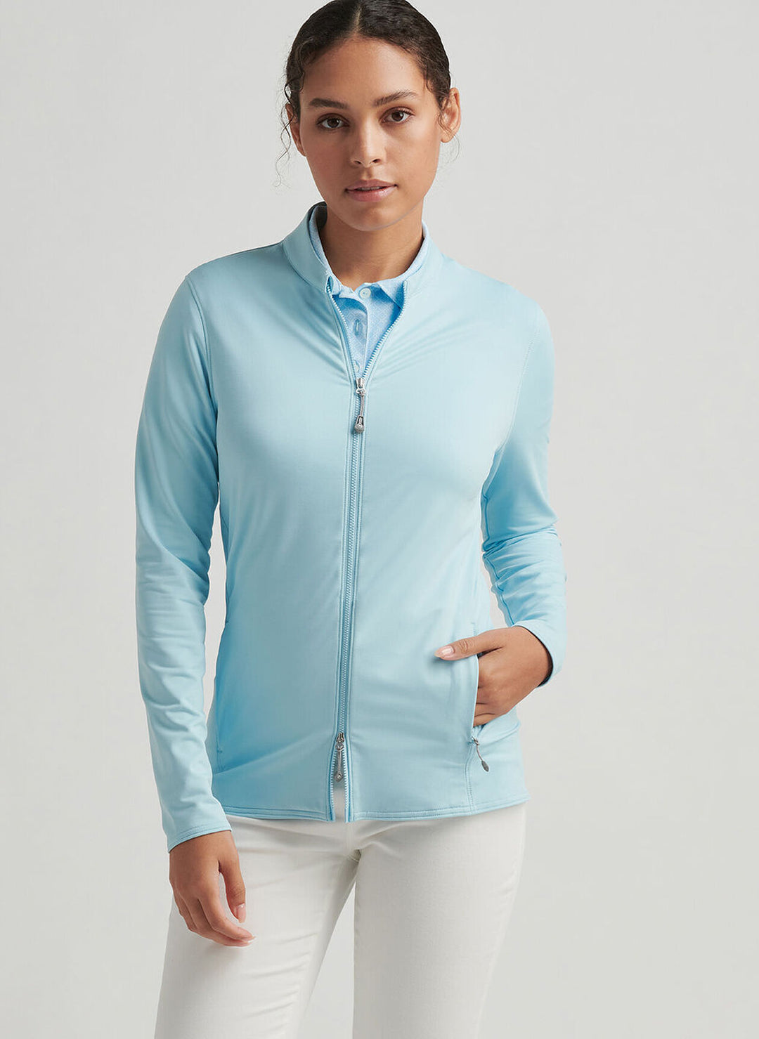 Peter Millar Womens Katy Full-Zip Layer - Skylight