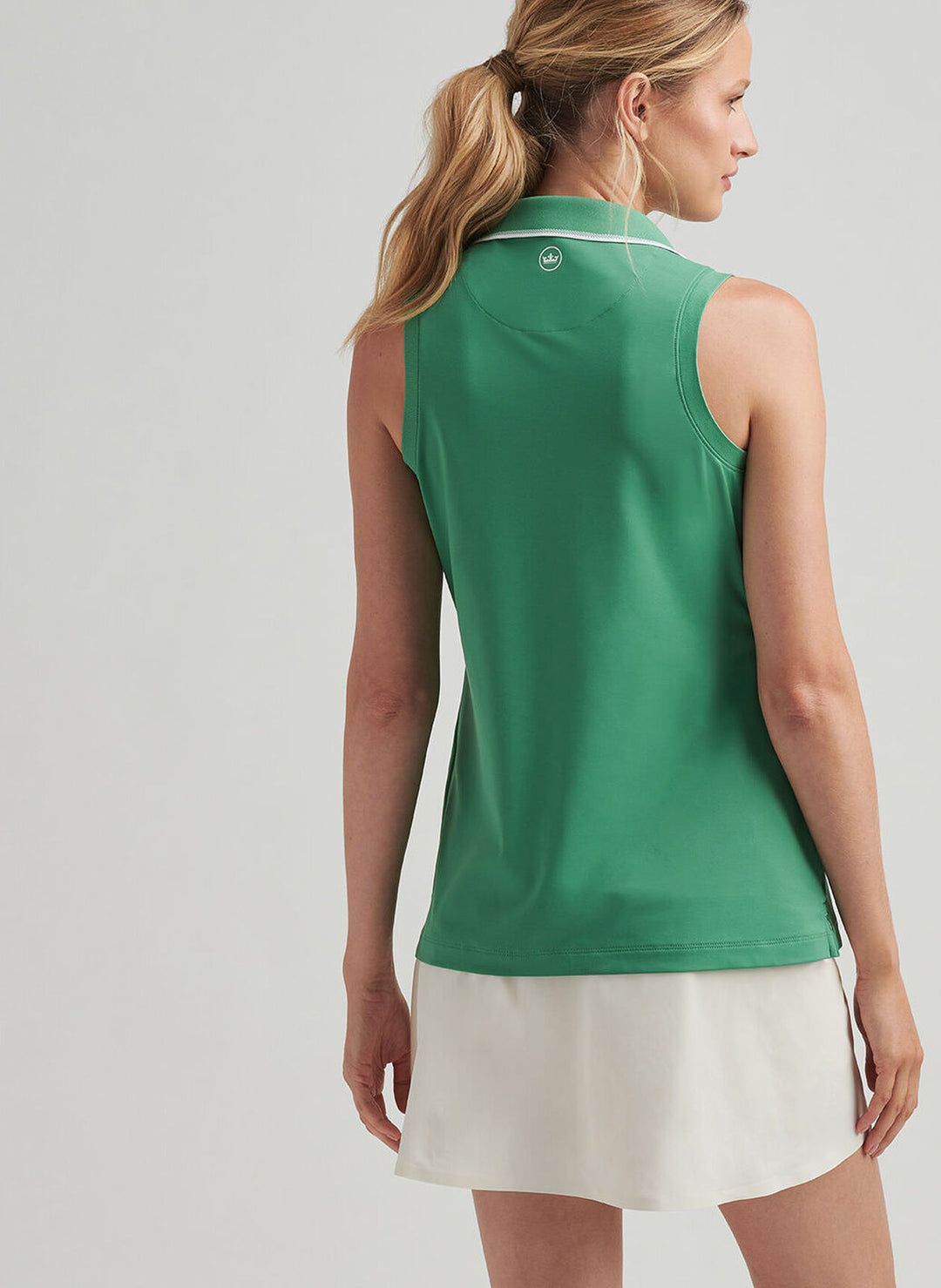 Peter Millar Womens Chrissie Sleeveless Polo - Field Green White