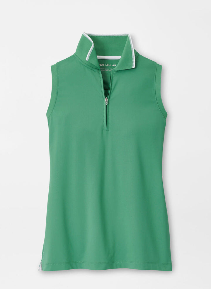 Peter Millar Womens Chrissie Sleeveless Polo - Field Green White