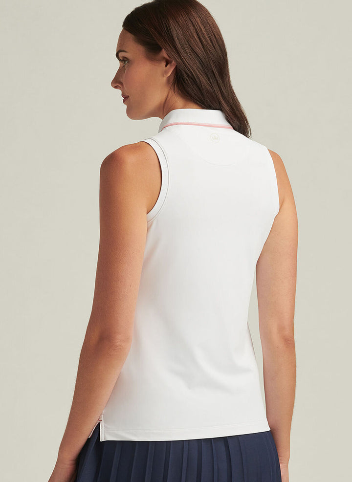 Peter Millar Womens Chrissie Sleeveless Polo - White Coral Reef