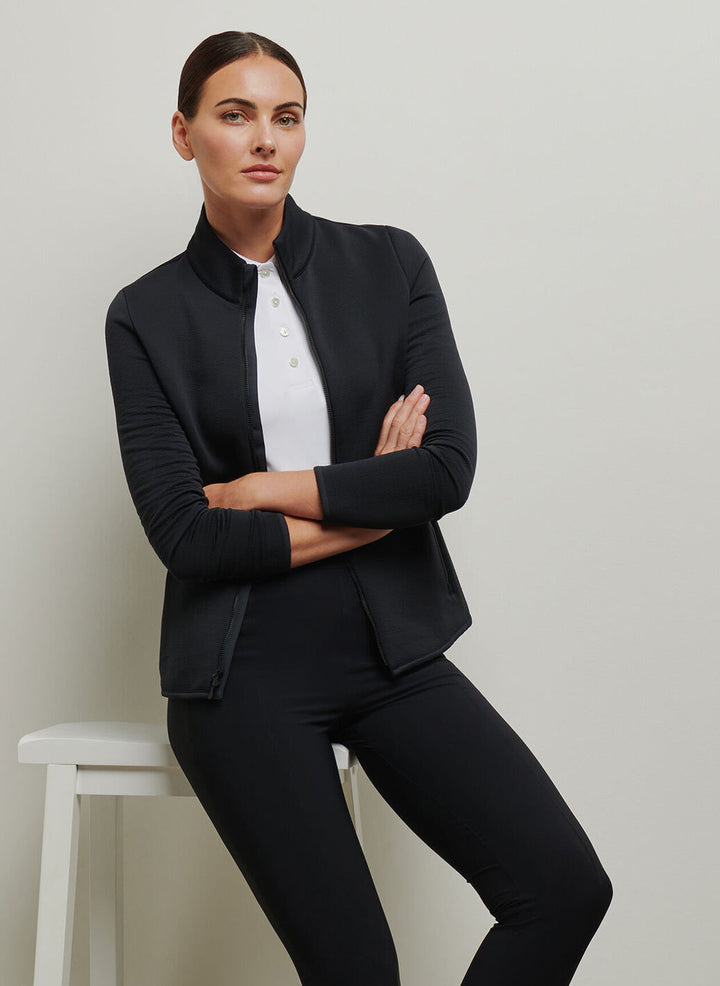 Peter Millar Womens Lumi-Knit Midweight Full-Zip - Black