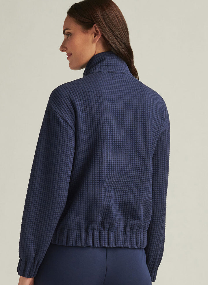 Peter Millar Womens Flora Knit Jacquard Full-Zip Layer - Navy