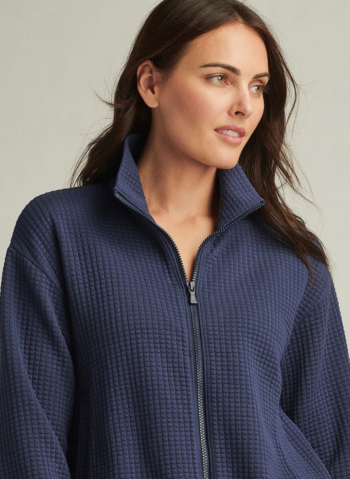 Peter Millar Womens Flora Knit Jacquard Full-Zip Layer - Navy