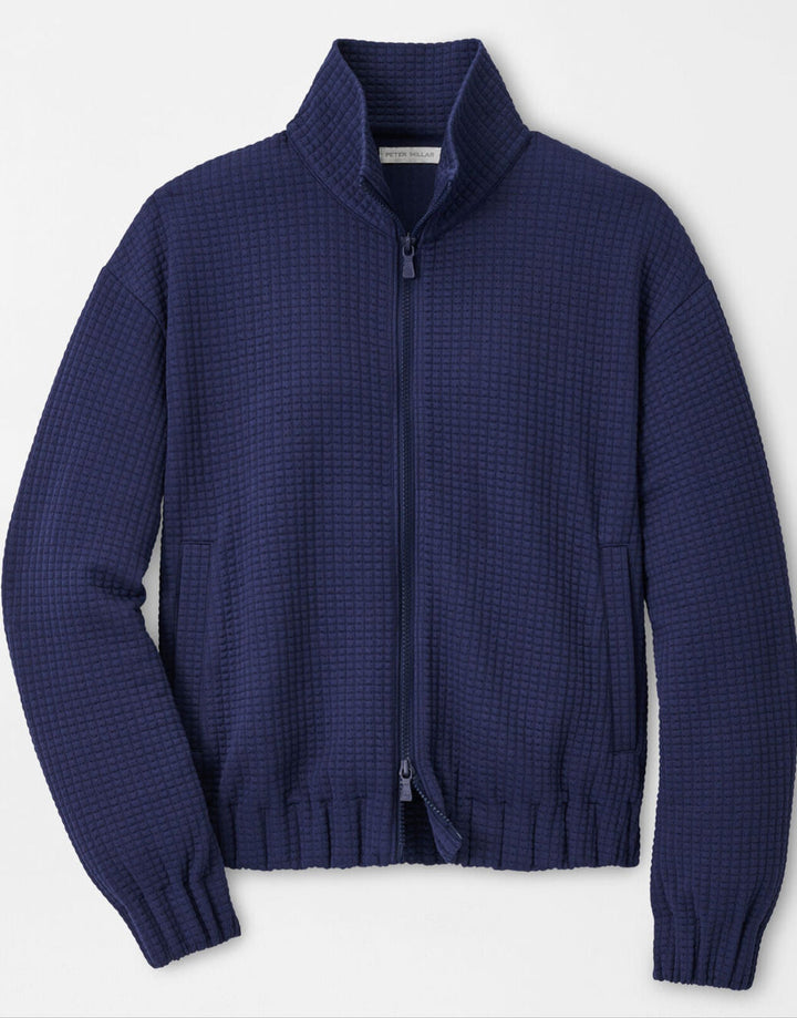 Peter Millar Womens Flora Knit Jacquard Full-Zip Layer - Navy