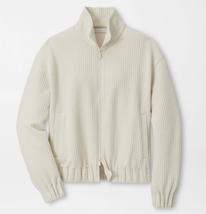Peter Millar Women's Flora Knit Jacquard Full-Zip Layer - STONE