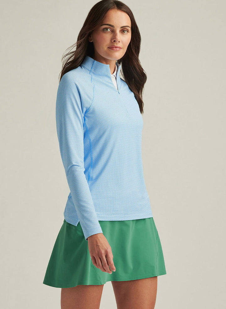 Peter Millar Womens Trillium Neat Raglan Sleeve Perth Layer - Cottage Blue