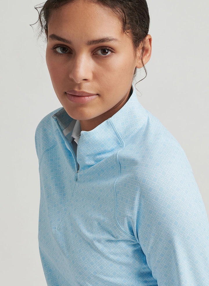 Peter Millar Womens Tee Box Raglan Sleeve Perth Layer - Skylight