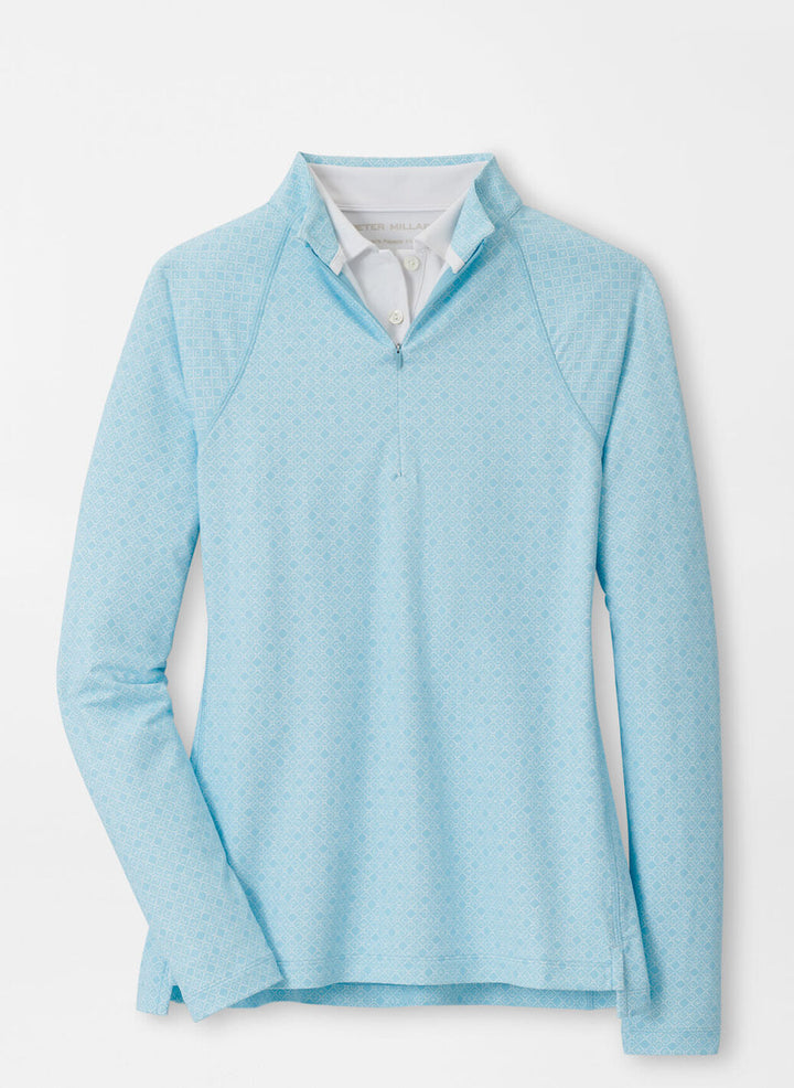 Peter Millar Womens Tee Box Raglan Sleeve Perth Layer - Skylight