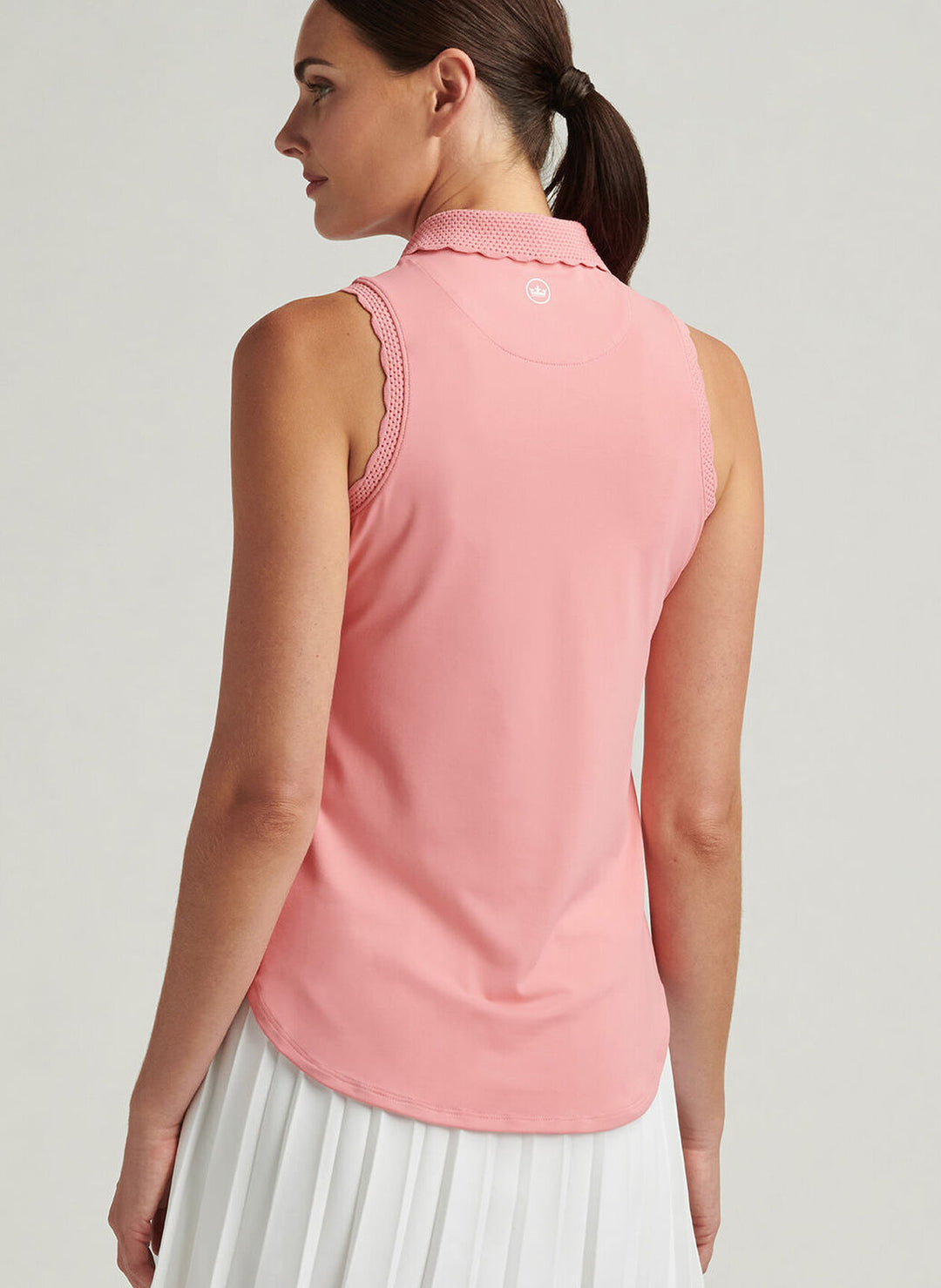 Peter Millar Womens Opal Sleeveless Stretch Jersey Polo - Coral Reef