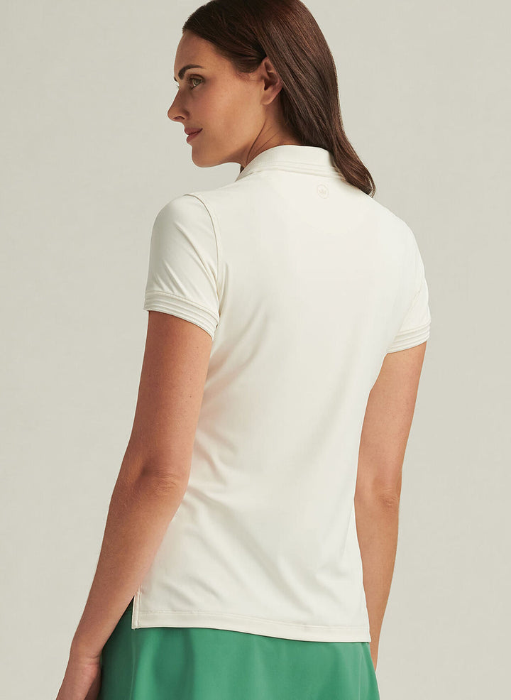 Peter Millar Womens Betty Short-Sleeve Drop V Polo - Ivory