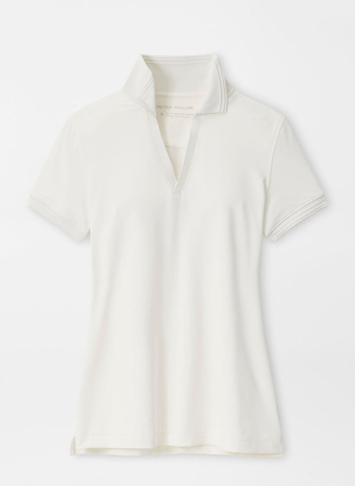Peter Millar Womens Betty Short-Sleeve Drop V Polo - Ivory