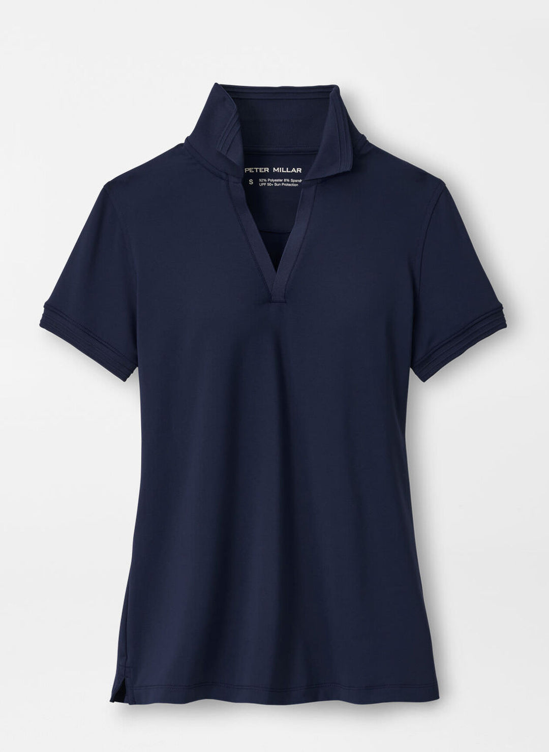 Peter Millar Womens Betty Short-Sleeve Drop V Polo - Navy
