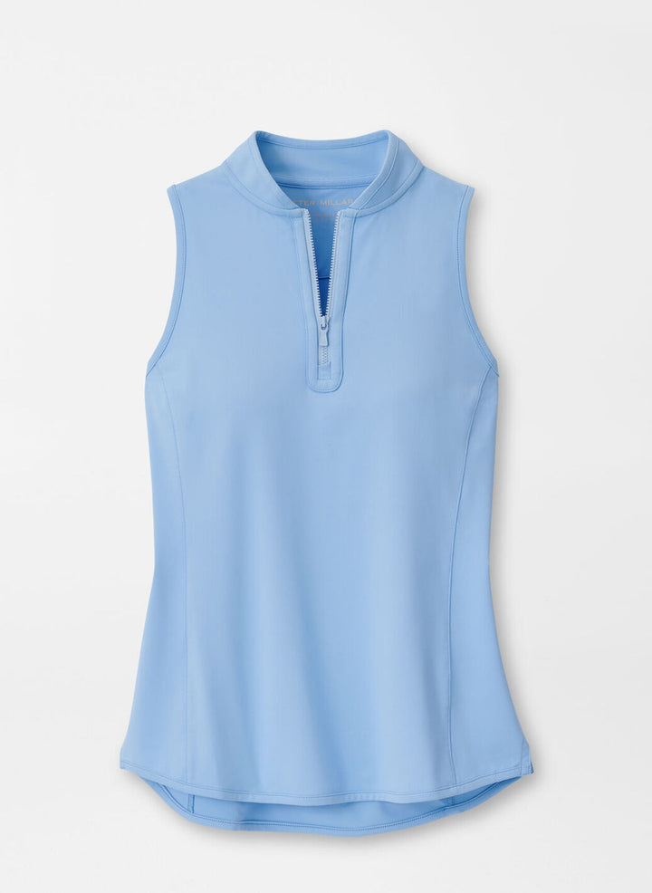 Peter Millar Womens Shirley Sleeveless Zip Polo - Cottage Blue