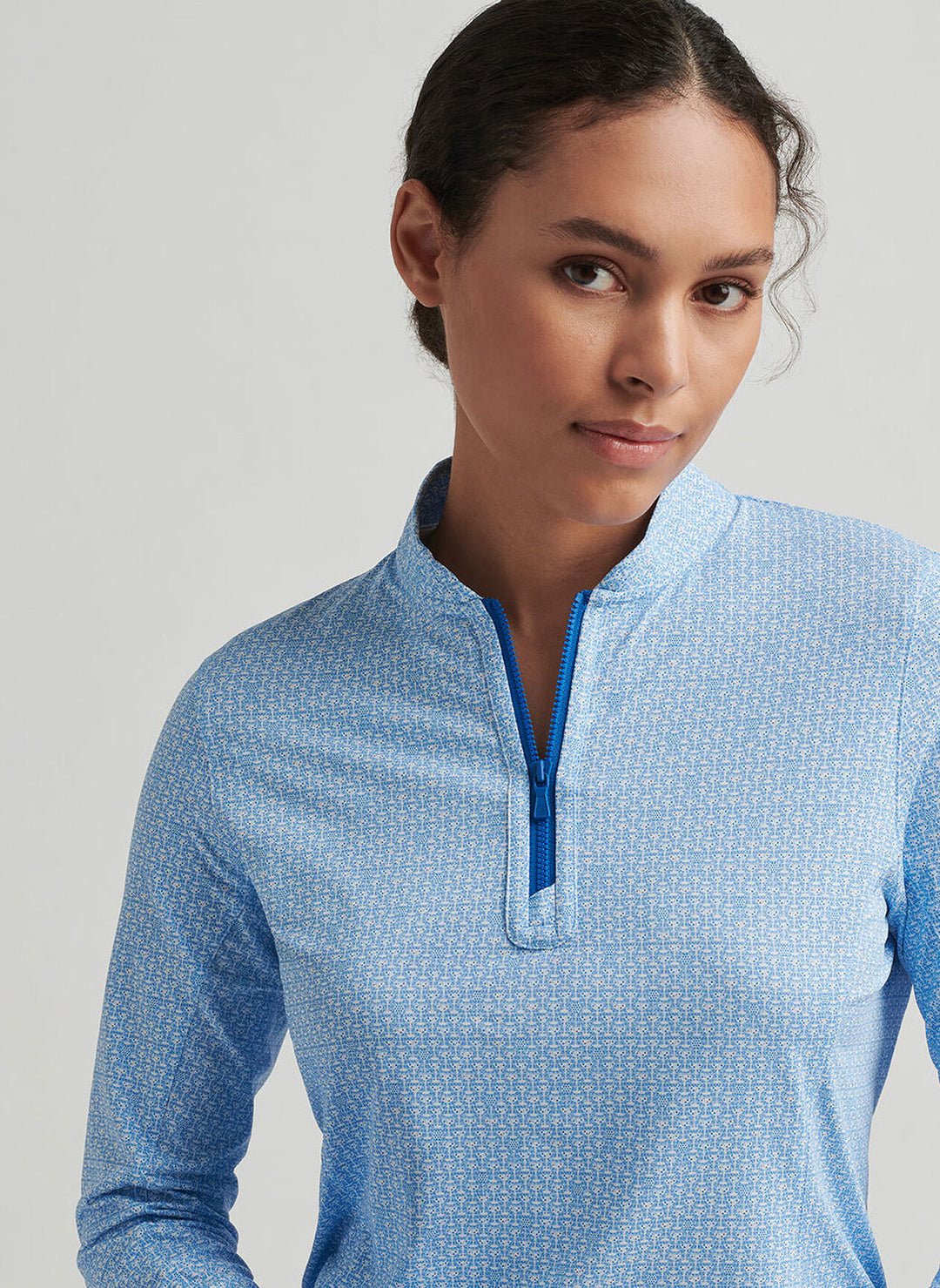Peter Millar Womens Mar-Tee-Ni Break Lightweight Zip Sun Shirt - Sapphire
