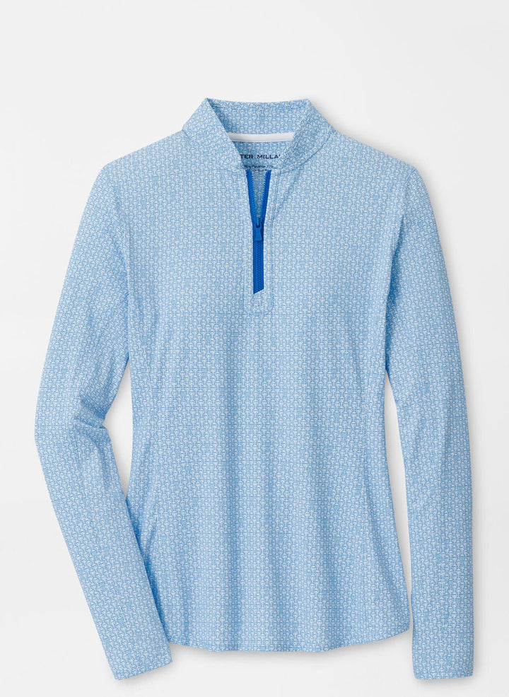 Peter Millar Womens Mar-Tee-Ni Break Lightweight Zip Sun Shirt - Sapphire