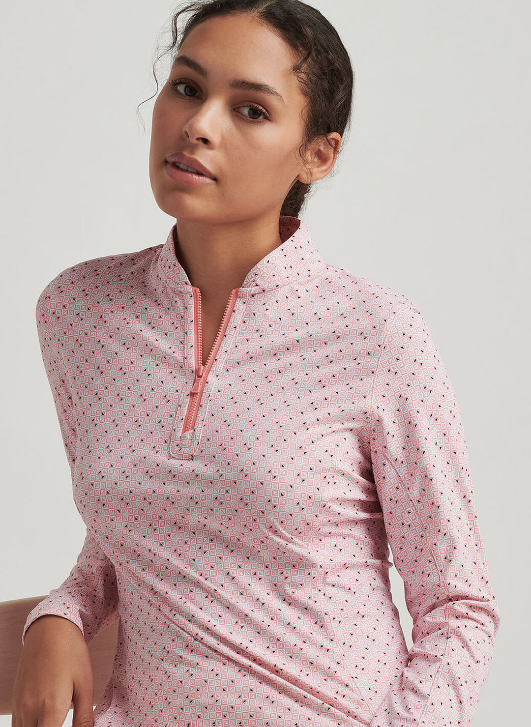 Peter Millar Womens Just A Splash Lightweight Zip Sun Shirt - Multi