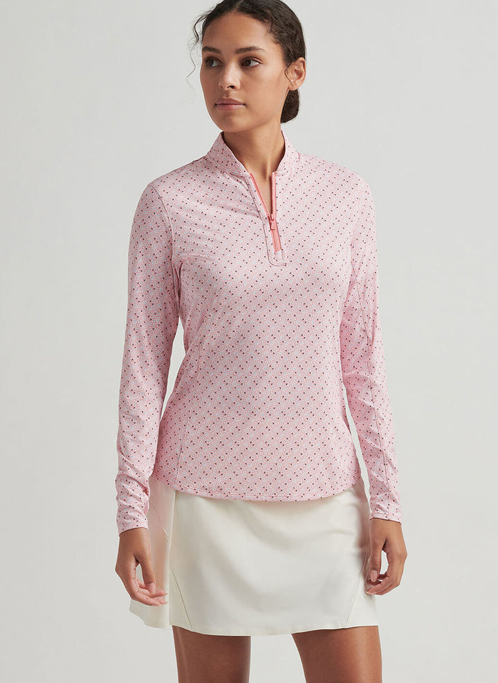 Peter Millar Womens Just A Splash Lightweight Zip Sun Shirt - Multi