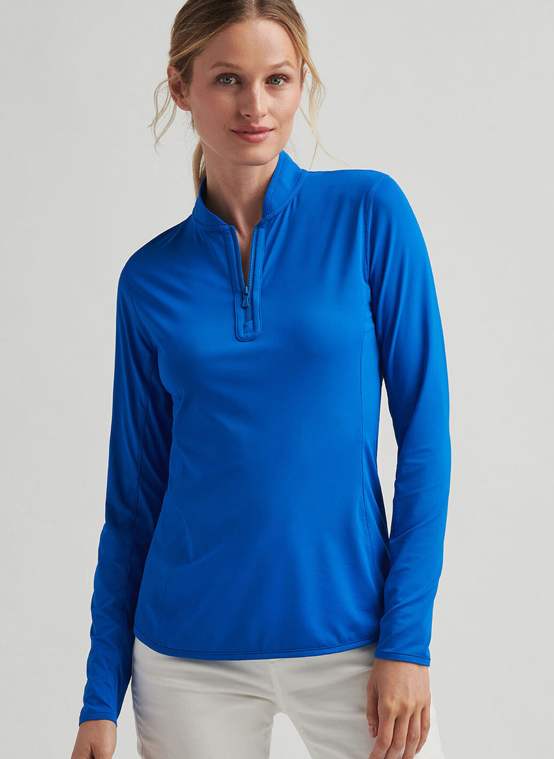 Peter Millar Womens Lightweight Zip Sun Shirt - Sapphire