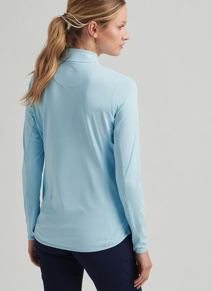 Peter Millar Womens Lightweight Zip Sun Shirt - Skylight