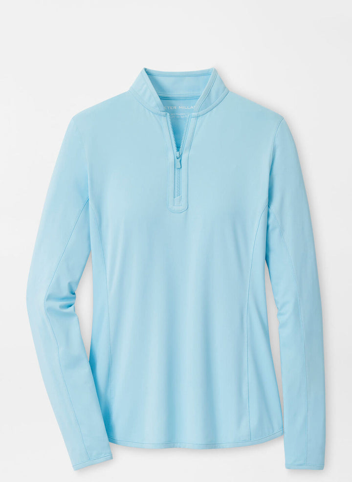 Peter Millar Womens Lightweight Zip Sun Shirt - Skylight